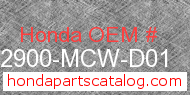 Honda 22900-MCW-D01 genuine part number image