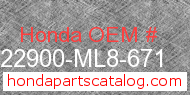 Honda 22900-ML8-671 genuine part number image