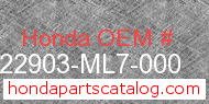 Honda 22903-ML7-000 genuine part number image