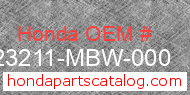 Honda 23211-MBW-000 genuine part number image