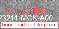 Honda 23211-MCK-A00 genuine part number image