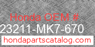Honda 23211-MK7-670 genuine part number image