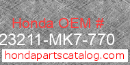 Honda 23211-MK7-770 genuine part number image