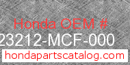 Honda 23212-MCF-000 genuine part number image