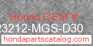 Honda 23212-MGS-D30 genuine part number image