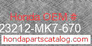 Honda 23212-MK7-670 genuine part number image