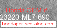 Honda 23220-ML7-690 genuine part number image
