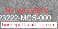 Honda 23222-MCS-000 genuine part number image