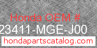 Honda 23411-MGE-J00 genuine part number image