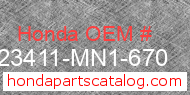 Honda 23411-MN1-670 genuine part number image