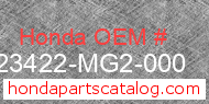 Honda 23422-MG2-000 genuine part number image