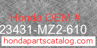Honda 23431-MZ2-610 genuine part number image