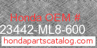 Honda 23442-ML8-600 genuine part number image