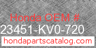 Honda 23451-KV0-720 genuine part number image