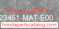 Honda 23451-MAT-E00 genuine part number image