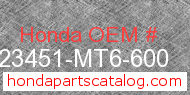 Honda 23451-MT6-600 genuine part number image