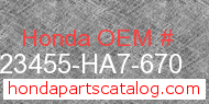 Honda 23455-HA7-670 genuine part number image