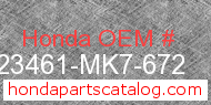 Honda 23461-MK7-672 genuine part number image
