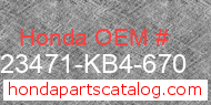 Honda 23471-KB4-670 genuine part number image