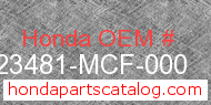 Honda 23481-MCF-000 genuine part number image