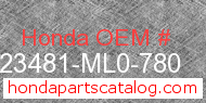 Honda 23481-ML0-780 genuine part number image