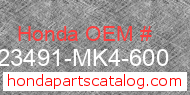Honda 23491-MK4-600 genuine part number image