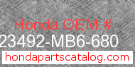 Honda 23492-MB6-680 genuine part number image