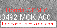 Honda 23492-MCK-A00 genuine part number image