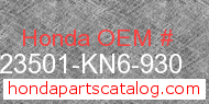 Honda 23501-KN6-930 genuine part number image
