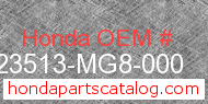Honda 23513-MG8-000 genuine part number image