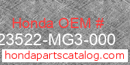 Honda 23522-MG3-000 genuine part number image
