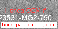 Honda 23531-MG2-790 genuine part number image