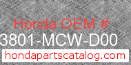 Honda 23801-MCW-D00 genuine part number image