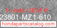 Honda 23801-MZ1-610 genuine part number image