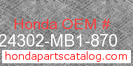 Honda 24302-MB1-870 genuine part number image
