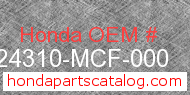 Honda 24310-MCF-000 genuine part number image