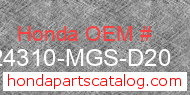 Honda 24310-MGS-D20 genuine part number image