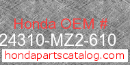 Honda 24310-MZ2-610 genuine part number image