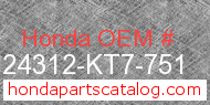 Honda 24312-KT7-751 genuine part number image