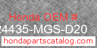 Honda 24435-MGS-D20 genuine part number image