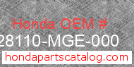 Honda 28110-MGE-000 genuine part number image