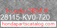 Honda 28115-KV0-720 genuine part number image