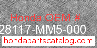Honda 28117-MM5-000 genuine part number image