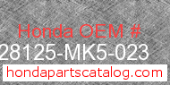 Honda 28125-MK5-023 genuine part number image