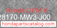 Honda 28170-MW3-J00 genuine part number image