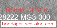 Honda 28222-MG3-000 genuine part number image