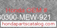 Honda 30300-MEW-921 genuine part number image