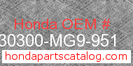 Honda 30300-MG9-951 genuine part number image