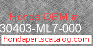Honda 30403-ML7-000 genuine part number image