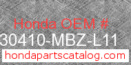 Honda 30410-MBZ-L11 genuine part number image